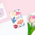 Fundas deslizantes para tarjetas con motivo floral para tarjeta de estudiante y acceso. - Floral Inglés Pantalla Completa / Sin Accesorios