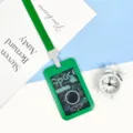 Cute astronaut student cartoon card holder anti-loss ABS campus meal bus card protective cover - Green Astronaut Style (With Lanyard)