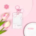 Rosa Kunststoff transparente Kartenhülle mit Schlüsselanhänger und Herzen für Studenten. - Schiebe Transparent-Sweet Herz Dialogbox + Rosa Herz Schlüsselanhänger