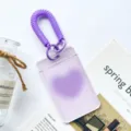 Transparent student card holder with purple lanyard and cute heart design style item. - Purple Heart (With Purple Spring Rope)