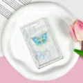 Clear butterfly ID card holder cute student badge protective case transparent card sleeve - Gradient Blue Butterfly (Without Accessories)