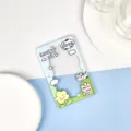 INS clear plastic card holder with cute cartoon cow pattern, perfect for ID and bus cards. - Cow On Meadow / Sliding Transparent (No Accessories)