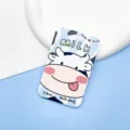 Cute cartoon cow card holder, bus card protective sleeve, student ID badge holder case. - Big Head Cow / No Accessories