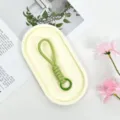 Short braided wrist phone lanyard strap, green universal anti-lost hand rope for keys. - Green