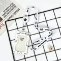 Cute cartoon dog id card holder with lanyard and reel badge, white variant student bus card cover. - Tongue Dog Frame With Retractable Lanyard (Black Cat Paw)