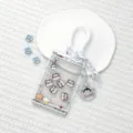 Cute claw machine shaker card holder with spring strap, transparent student ID badge case. - White Claw Machine Cow Shaking / Spring Rope With White Chain And Penguin Disc