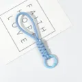 Light blue braided wrist lanyard short keychain phone strap anti-loss portable accessory. - Light Blue
