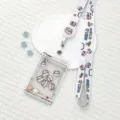 Cute cartoon cow claw machine badge reel id card holder with printed neck lanyard set - White Claw Machine Cow Shaking / Sliding Transparent + MILK Cow Lanyard (Cow)