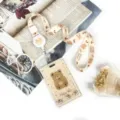 Transparent cartoon card holder with cute bear print, retractable lanyard, student badge holder. - Dotted Cake Bear / Milk Tea Bear Retractable Lanyard (Beige Bear)