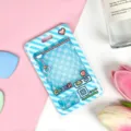 Cartoon arcade claw machine style transparent PVC student ID card holder protective cover - Blue Grid Game Console (No Accessories)