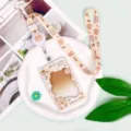 Cute transparent cartoon bear ID card holder with matching lanyard and retractable reel. - Milk Tea Bear Frame / Milk Tea Bear Retractable Lanyard