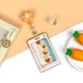 Cute flower badge holder ID card sleeve with retractable reel for students and office workers. - Side Floral Style (With Badge Clip)