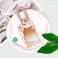 Transparent cartoon card holder with lanyard student ID protective cover cute bear design SKU - Milk Tea Bear Frame / Milk Tea Spring Rope