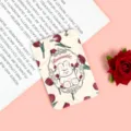 Cute rabbit pattern ABS card holder with floral frame design, perfect for student ID or badge. - Little Rabbit Wreath (No Accessory) / Card Sleeve Body