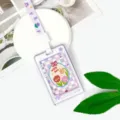 Portabadge rigido trasparente con cordino floreale viola custodia protettiva per studenti - Fumetto Stella - Griglia Viola Floreale / Cordino Coniglio Fiore Viola / Viola