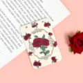 Vintage rose pattern ABS card holder badge protector for student bus IC card daily use. - Rose Wreath (No Accessory) / Card Sleeve Body