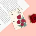 ABS card holder with red tulip pattern and nice day text, perfect for students and office workers. - Nice Rose Red Bouquet (No Accessories) / Card Sleeve Body