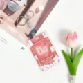 Cute pink transparent bear sliding card holder with keychain, durable student bus card case. - Heart Cherry Bear / Leather Strap Metal Clasp