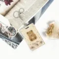 Clear card holder cute bear retractable badge reel student ID transparent protective case - Dotted Cake Bear / Leather Strap Metal Clasp