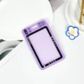 Transparent purple camera style student card holder bus pass protector protective sleeve - Camera Shape - No Accessories Style / Purple