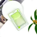 Green transparent plastic sliding card holder for student ID badge protective cover - Green Star Speech Bubble (Without Accessories) / Green