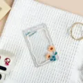 Transparent card sleeve with cute sunflower pattern, perfect for student ID or bus card. - Sunflower / No Accessories