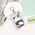 Niedlicher Cartoon Panda ABS Ausweishalter mit Schlüsselanhänger, Schutzhülle für Studenten. - Kratzender Panda Und Runder Ringverschluss