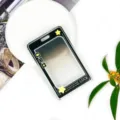 Transparent PS cartoon card holder ID badge protector sliding cover protective case for student. - Black Star Speech Bubble (Without Accessories) / Black