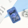 Cute cartoon astronaut student card holder ABS bus card protective cover blue variant style - Blue Standing Astronaut Style (No Accessories)