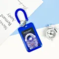 Blue astronaut student card holder with coiled lanyard ABS campus ID badge protective cover - Blue Standing Astronaut Style (With Spring Rope)