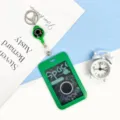Green astronaut ID card holder with retractable reel, cute student badge protector for campus use. - Green Astronaut Style (With Badge Reel)