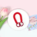 Rote einziehbare Spiralkabel Handykette elastische Anti-Verlust Schlüsselband Seil Schnur - Doppelring Spiralseil / Rot