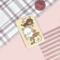 Cute cartoon dog card holder, student ID badge sleeve, transit pass and meal card protector. - Biscuit Squirrel / No Accessories / Yellow
