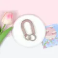 Universelle ausziehbare doppelte Ring Feder Handykette elastische Anti-Verlust Schnur - Doppelring Spiralseil / Milchtee-Farbe