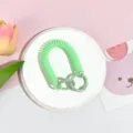 Gruene einziehbare doppelring spirale handy lanyard stretch elastische anti-verloren seil - Doppelring Spiralseil / Hellgrün