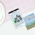 Cute panda shaker card holder variant, acrylic student ID bus card protective cover case. - Panda (Black Border) / No Accessories