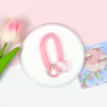 Rosa einziehbare doppelte Feder Ring Handykette Anti-Verlust Spiralfeder Schlüsselband - Doppelring Spiralseil / Rosa