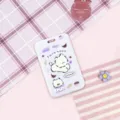Cute cartoon dog ID card holder for students, lovely purple theme protective sleeve case. - Purple Taro Puppy (No Accessories)