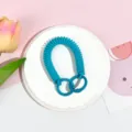 Blaues ausziehbares Spiralband Handyband mit doppelten Ringen, elastische Anti-Verlust Kordel. - Doppelring Spiralseil / Meergrün