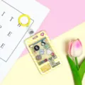 Cute animal claw machine shaking card holder student badge protective cover variant - 3.3 Yellow Leather Keychain / Yellow Grid Console