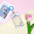 Cute cartoon transparent ID card holder with cute animal design for students and daily use. - Bread Dog (Blue Frame) / 3.3 Blue Strap Keychain