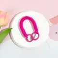 Rosa dehnbare Spiralfeder Telefonband Lanyard Handyschnur mit zwei Ringen gegen Verlust. - Doppelring Spiralseil / Fuchsia
