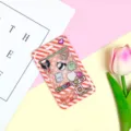 Cute Animal Shaker Cardholder Student Badge Bus Card Protective Cover ID Card Case - Animal Shaking (No Accessories) / Orange Grid Console