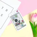 Cute arcade claw machine badge card holder, creative student ID protective cover variant. - Animal Shaking (No Accessories) / White Grid Console