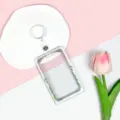 Porta carte trasparente custodia per badge con simpatico design di luna di vite verde studenti. - Custodia Bianca Stella Luna + Portachiavi Cinturino Bianco