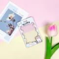 Transparent cute cartoon card holder with sliding cover, perfect for student ID and bus cards. - Bread Dog (Blue Frame) / No Accessories