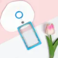 Portacarte trasparente blu con motivo di stelle e luna, porta badge per studenti e ufficio. - Custodia Blu Stella Luna + Portachiavi Cinturino Blu