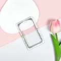 Porta carte trasparente simpatico supporto per badge con motivo di viti e stelle - Custodia Bianca Stella Luna (Senza Accessori)