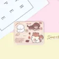 Cute Cartoon Puppy Horizontal ID Badge Holder IC Card Protector Case With Sliding Design - Brown Biscuit Squirrel Pattern / No Accessories