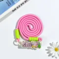 Pink woven phone lanyard with cute cartoon sheep acrylic charm, crossbody neck strap for mobile. - English Sheep + Pink Crossbody Double Loop Braided Rope (Grass Green)